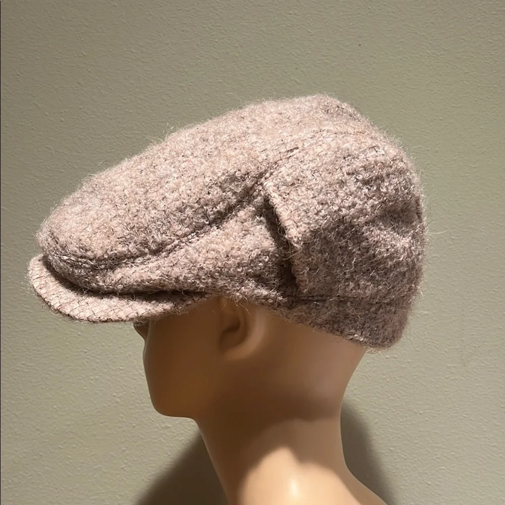 Helen Kaminski Elegant Beige And Gray Wool Blend  Newsboy Cap Made In Italy  S